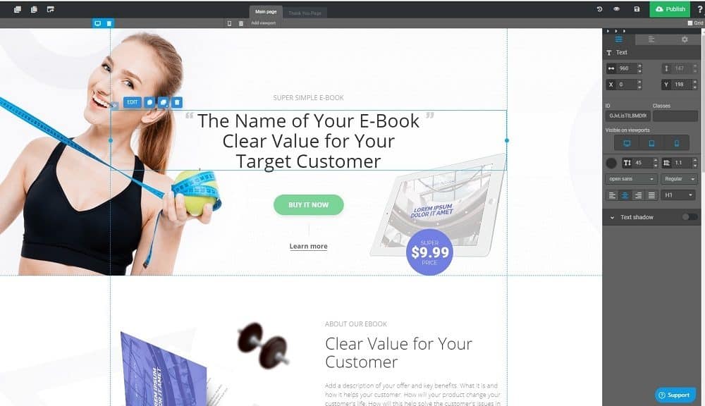 landingi creating a landing page