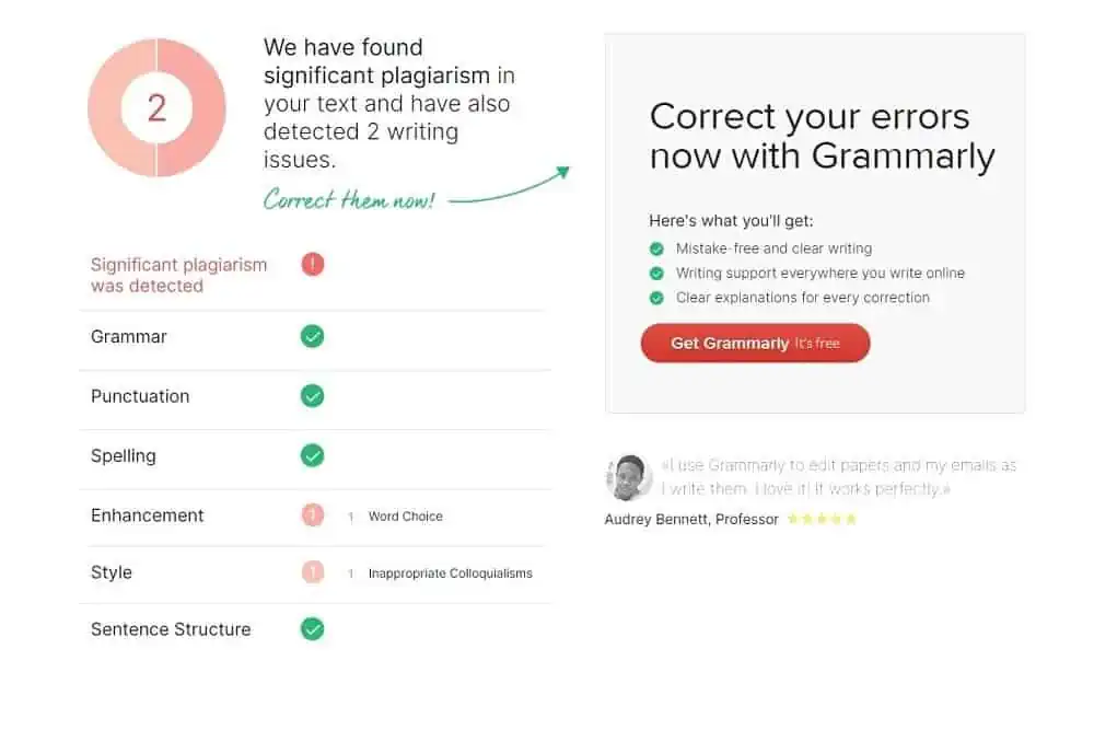 free plagiarism check grammarly